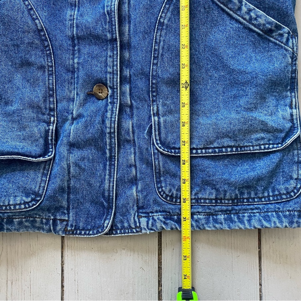 Vintage Dunbrooke Flannel Lined Denim Chore Barn Hunting Coat Corduroy Cotton - Picture 13 of 13